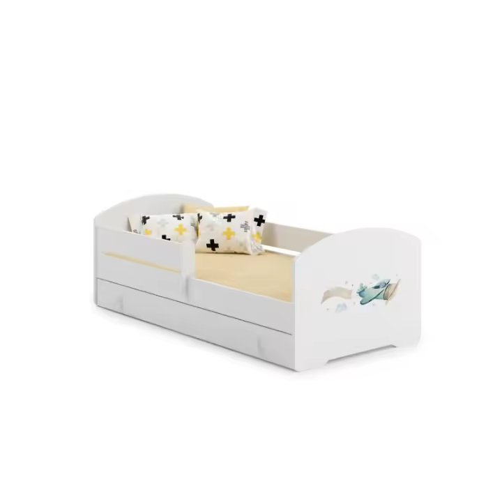 Cama de criança 140 x 70 com gaveta, colchão e estrado incluídos Kobi Luk Airplane - 1