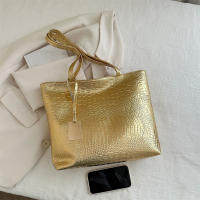 Bolso De Hombro Para Mujer Casual Fashion PU Cuero Negro Plata Oro Estilo Crocodiloid Bolso Grande Capacidad Tote Bag Ladies Hand Bags - details 20