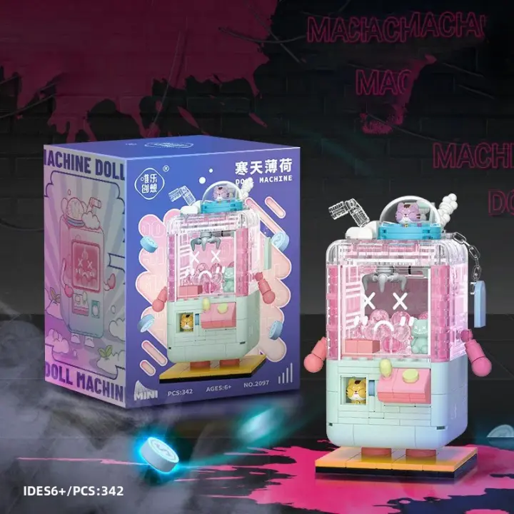 Juguete De Bloques De Construcción Crane Machine Disguise Serie Taro Suelo De Hielo Fresa Sundae Para Niños Y Niñas De 6 a 12 Años Material ABS Sin Batería - 1
