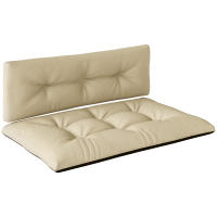 Outsunny Conjunto de 2 Cojines para Palets con Tela Resistente Impermeable Anti-UV Cojines Exterior para Jardín Terraza Interior Asiento 120x77 cm Respaldo 120x40 cm Beige - details 6