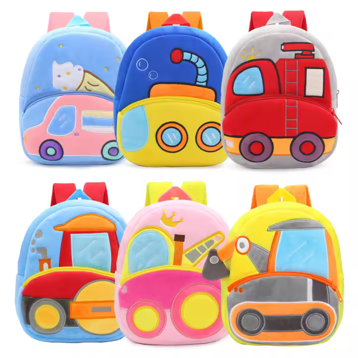 Mochila De Peluche Creativa Y Divertida De Vehículos De Ingeniería Excavadora Y Camión Cargador Para Niños Y Adultos Unisex - 1
