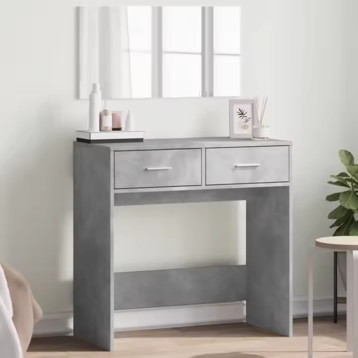 vidaXL Tocador con espejo color gris hormigón 80x39x80 cm - 1
