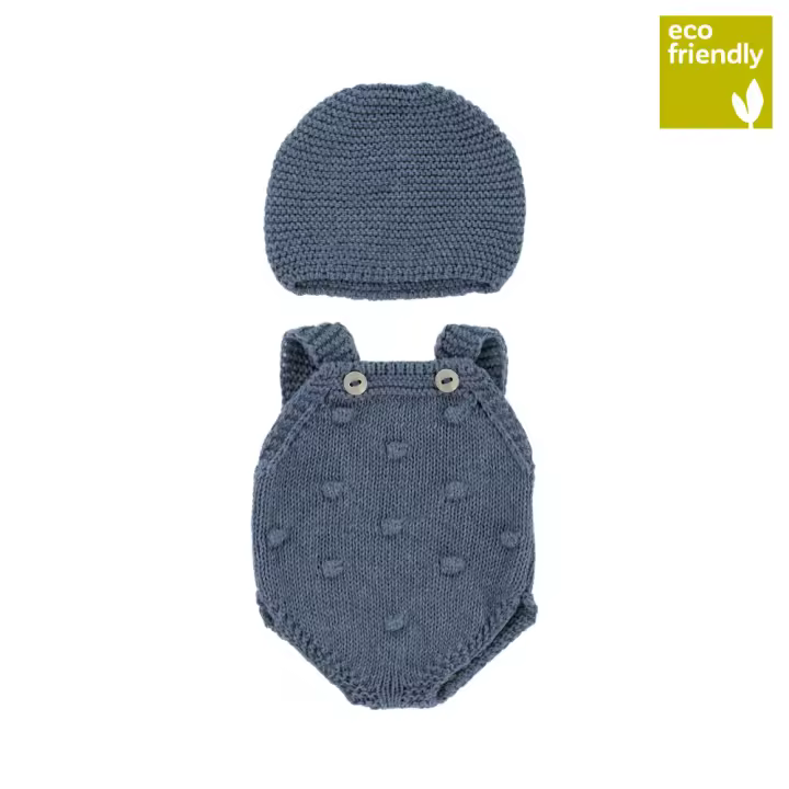 Pelele y capota de punto para muñecos de 32cm - 1