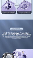 Protector De Lente De Cámara HD 9D Para iPhone 15 14 13 12 11 pro Max Mini 15 plus Vidrio Templado De Protección Completa Para Lente Trasera - details 2