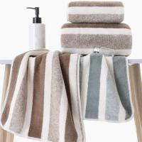 Juego De Toallas Rápidas De Secado Suaves Y Absorbentes Para Baño Con Patrón Rayado Toalla De Mano Y Toalla De Baño En Poliéster Y Poliamida - details 4