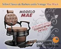Sillón Clásico De Barbero LBH  Hidráulico Estilo Retro Vintage Con Reposapies Integrado Modelo Mae Black - Color Marrón - details 0