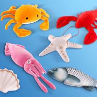Juguete De Peluche Simulación De Mariscos Y Peces Para Acuario Oceanográfico Animal Marítimo Park Lobster Squid Crab Starfish Scallop Carp - details 0