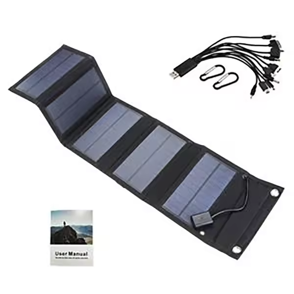 Cargador De Teléfono Móvil Con Panel Solar Plegable De 600W 5V Placa De Paneles Solares USB Power Bank Para Camping Emergencias Monocrystalline Silicon - 1