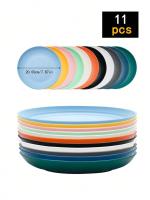 Plato Redondo De Plástico PP Reutilizable Para Camping Picnic Cocina Microondas Y Lavavajillas Resistente Al Calor 11 Piezas - details 1