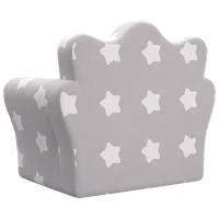 vidaXL Sofá cama de niños felpa suave gris claro con estrellas - details 4