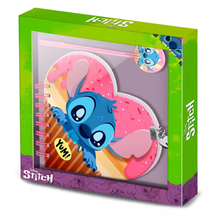 Stitch Kuromi Hello Kitty Set Diario Corazón con Bolígrafo - Regalos para Niños - 1