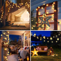 Cadenas De Luces LED Solares Para Jardín Exterior Guirnalda De Navidad Con Estrellas Y Luces Twinkle En Colores Multicolor Y Cálido Para Decoración De Bodas Y Fiesta - details 11
