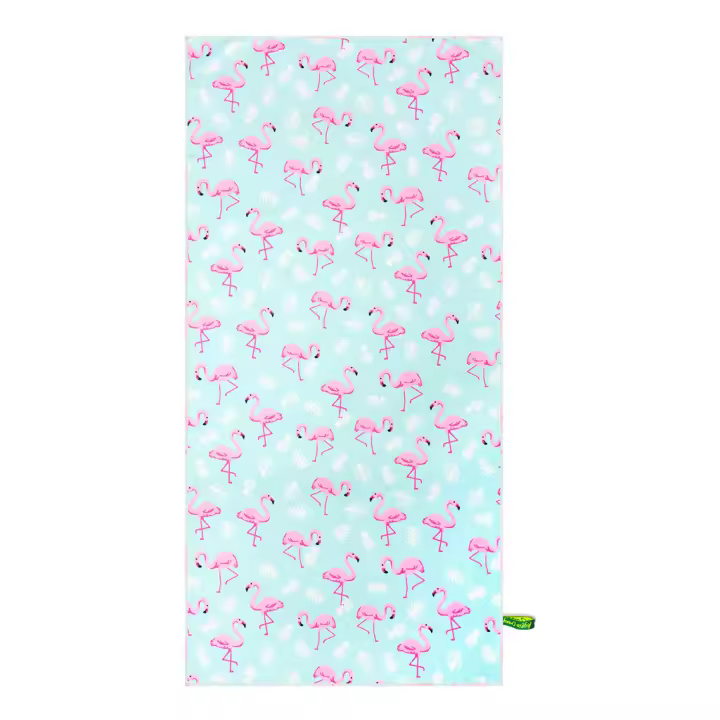 Toalla Microfibra,Toalla de gimnasio y fitness o uso en playa, 70 X 140 cm, Ligera y Secado rápido, Toalla de Baño con diseño original "Flamencos" - 1