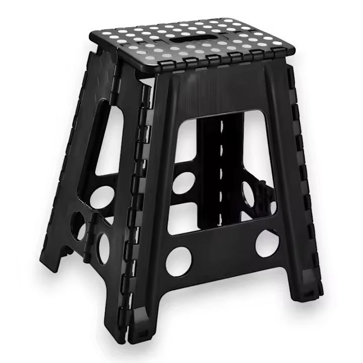 Taburete Plegable Plástico - Resistente y Portátil - 22x29x39cm - Karawan. - 1