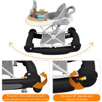 Andador plegable para bebé con música y mesa de juegos, altura regulable. - details 2