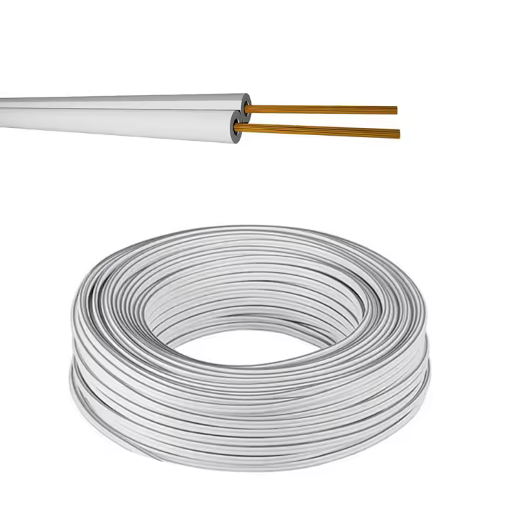 Cable paralelo blanco gris. Audio y eléctrico 2x0.75mm²  Manguera eléctrica paralela blanca gris 2 x 0,75 mm²  5-20m. Longitud a elegir - 1