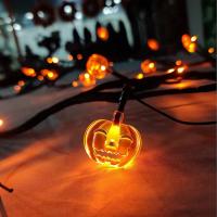 Cadena De Luces De Calabaza De Halloween 54LEDs Impermeables Vinillo Negro Flexible Árbol Lámpara Con Calabaza Para Decoración De Fiesta - details 5