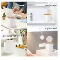 Cubo de basura de mesa con tapa, mini cubo de basura de 2,6 L, pequeño cubo de basura para escritorio, baño, cambiador, cocina - details 0
