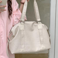 Bolso De Hombro Grande Para Mujer En Cuero Suave De Color Sólido Negro Bolso De Compras Grande Bolso De Viaje Cruzado Tote Para Dama - details 1