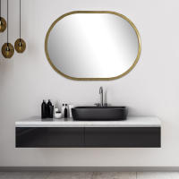 Espejo Ovalado de Pared Fabricado en España - Moldura 2.5 cm - Acabado Artesanal - Color Oro Envejecido - details 3