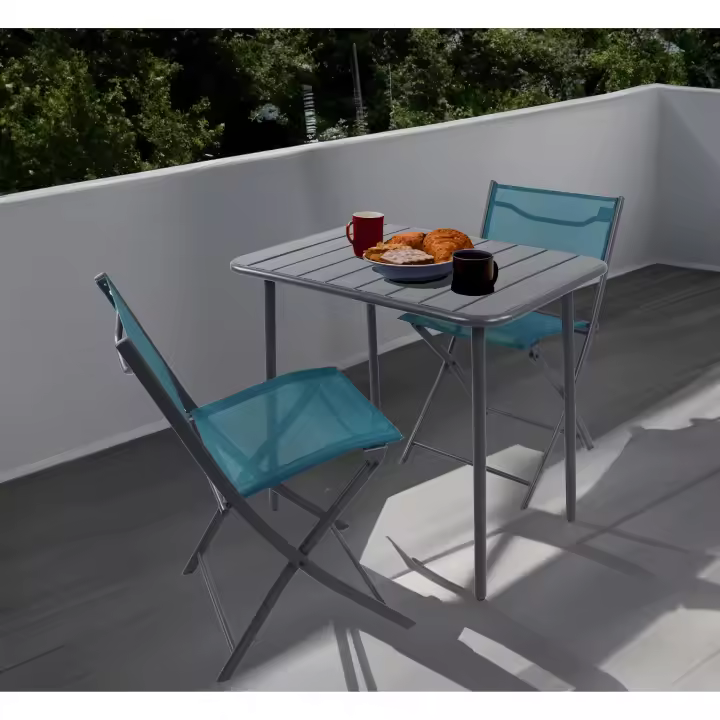 juego de 3 piezas juego de bistro mesa de comedor juego de jardín juego de balcón silla mesa plegable jardín camping Sumila juego de 3 piezas juego de bistro mesa de comedor juego de jardín juego de balcón silla mesa plegable jardín camping Sumila - 1
