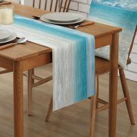 1pc Telar De Mesa Largo De Oceano Tropical Para Fiestas Familiares Bodas Y Outdoor Interior Decoración De Mesa Con Estampado De Agua Marina - details 4