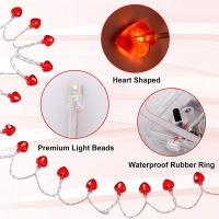 Luces De Decoración De San Valentín En Forma De Corazón 20/10LED Para Interior Y Exterior Adecuadas Para Bodas Y Fiestas Navideñas - details 6