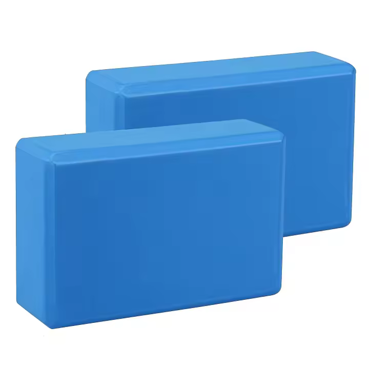 2 bloques de yoga, ladrillos de gimnasio de alta densidad Eva Foam-cómodos ladrillos de Yoga de fitness, antideslizantes, ligeros (azul) - 1