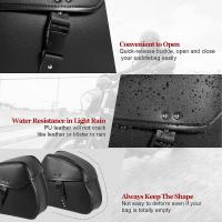 Par De Bolsas De Sillín Para Motocicleta En Cuero PU Negro Impermeable Almacenamiento Lateral Equipaje De Viaje Para Suzuki/Yamaha/Honda - details 4
