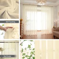Cortinas De Yarn Blanco Sólido Para Ventanas De Sala De Estar Cocina Modernas Cortinas De Tulle Voile Para Decoración De Hogar Y Oficina - details 2