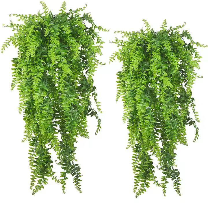Guirnalda de hojas artificiales de 81cm, plantas de plástico colgantes de vid verde, bricolaje, fiesta de boda en casa, 2 uds. - 1