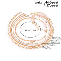 Juego De Collares Separables De 5 Capas Para Mujer Collar Corto De Cadena Con Rhinestone Moda 2023 Joyería Regalo - details 0
