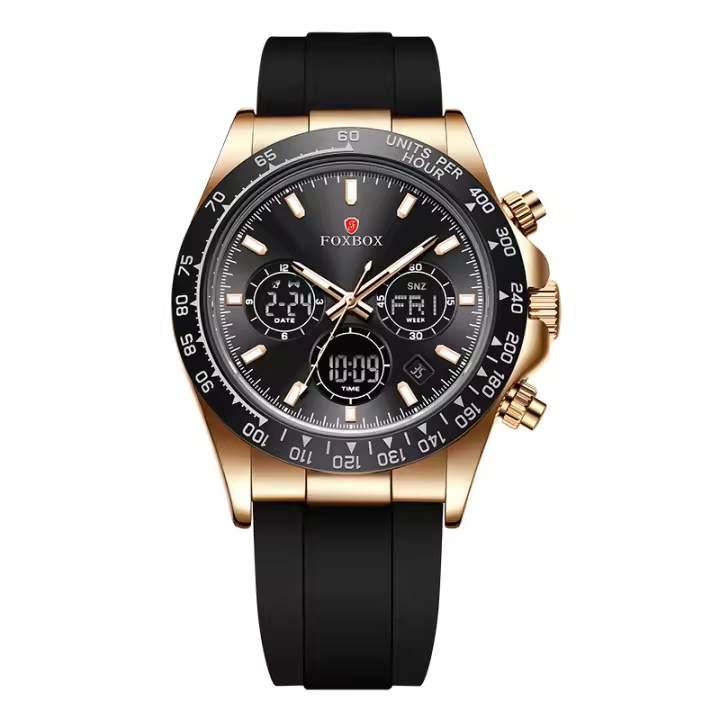 Reloj De Pulsera Para Hombre FOXBOX 2025 Marca Top Resistente Al Agua Con Luz Luminosa Date Dual Display Cuarzo Silicone Relogios Masculino - 1