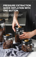 Jars De Almacenamiento De Alimentos De Vidrio Transparente Para Café Molido Y Granos Sellado a Vacío Antihumedad Y Extracción De Aire Contenedor Airtight Para El Hogar - details 3