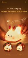 Lámpara De Noche LED De Conejo Cartoon Suave De Silicona Recargable Decoración De Mesa Para Niños Regalos Para Dormitorio Y Jardín Luz De Ambiente - details 2