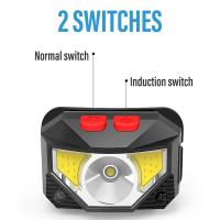 Linterna Frontal LED Recargable Con Sensor Y Lámparas COB Y LED 8 Modos De Iluminación Luz Blanca Y Roja Para Pesca - details 6
