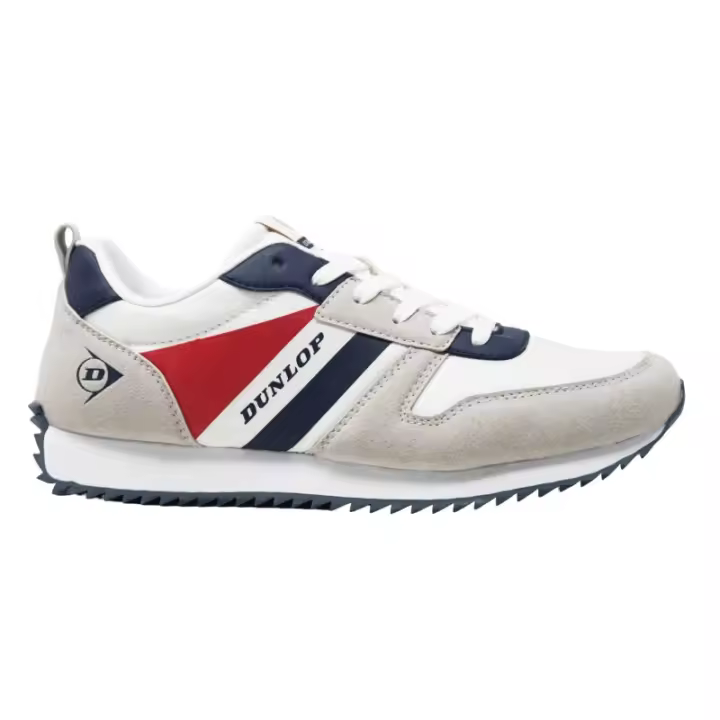 Dunlop Zapatilla Deportiva Blanca-Beig Marino Moda Joven  Referencia: 35947 Blanco-Beig Marino DUNLOP Zapatilla deportiva casual moda joven, modelo cómodo con plantilla confort, fabricada en textil transpirable combinado con serraje sintético, pieza e - 1
