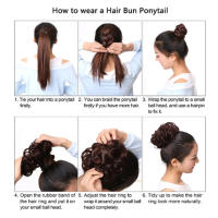 H&STAR Pieza De Pelo Sintético Para Peinado En Nudo Desordenado Extensiones De Chignon Recto Mini Elástico Donut Accesorio De Peluca - details 4