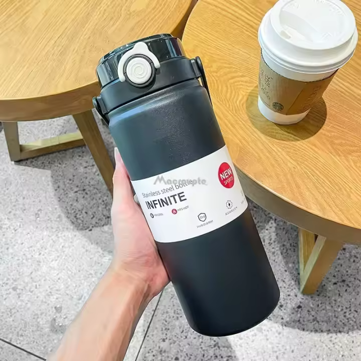 Botella Térmica De Acero Inoxidable 1.2L With Tapa Y Pajita Mantener Frío Y Caliente Aislamiento Ecológico Para Agua - 1