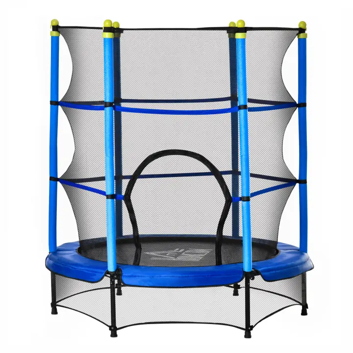 HOMCOM Trampolín para Niños de +3 Años Cama Elástica de Salto Infantil con Red de Seguridad y Marco Acero para Interiores y Exteriores Carga 45 kg - 1