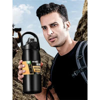 Termo Portátil De Acero Inoxidable Con Pajita Taza Termal De Deporte Para Café Y Agua Fría Y Caliente Termo De Viaje - details 4