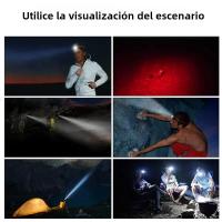 Linterna Frontal COB Con Batería 18650 Integrada Recargable Por USB Para Camping Pesca Y Escalada Luz Portátil Impermeable - details 7