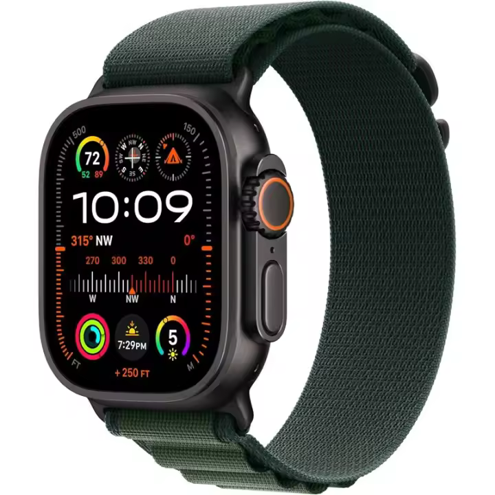 Apple Watch Ultra 2 GPS Celular 49 mm CA Correa de titanio negro Alpine Loop Verde oscuro L - 1