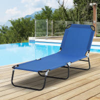 Outsunny Tumbona Plegable Reclinable con Ángulo Ajustable de 5 Posiciones para Jardín Exterior Piscina Terraza Camping Carga 120 kg 190x56x28 cm - details 1