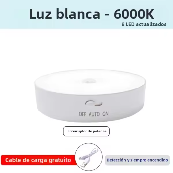 Lámpara LED RGB Sensor De Movimiento Recargable Por USB Iluminación Ambiental Para Decoración De Habitaciones Escaleras Pasillos - 1