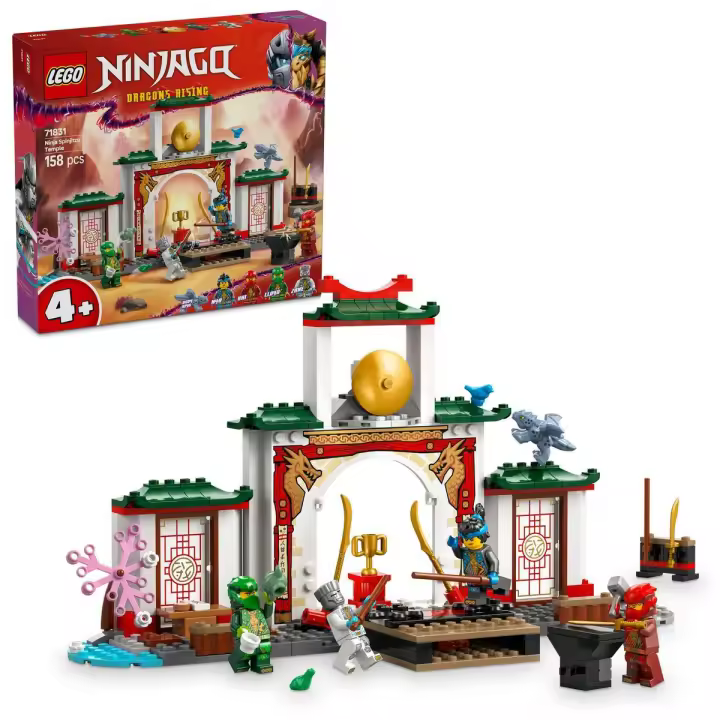 LEGO 71831 NINJAGO Templo Ninja del Spinjitzu, Maqueta de Construcción con 4 Minifiguras de Zane, Nya, Kai y Lloyd con Armas Ninja y Dragón de Juguete, Regalo para Niños y Niñas de 4 Años o Más - 1
