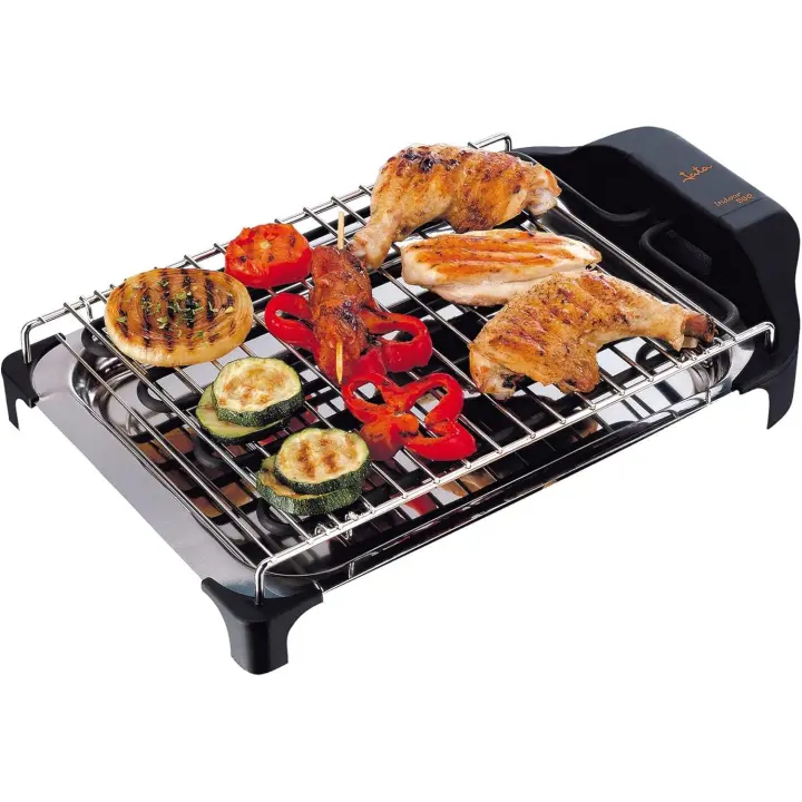 BQ101 Electro Barbacoa Sin Humos Ni Olores Parrilla with 2 Alturas para Cocinar Sano en el interior with Todas Las Comodidades 2400 W, Color Negro - 1