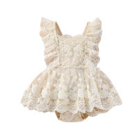 Bodysuit De Verano Para Bebés Niñas Lioraitiin Con Encaje Floral Estilo off Shoulder Ropa Infantil Recién Nacidos 0-24M - details 1