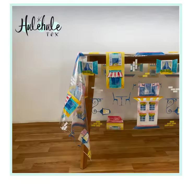 Mantel Hulehule Tex - Hule Transparente Estampado ciudad Composición 100% PVC Anti manchas Resistente al Agua - MAISON - 1