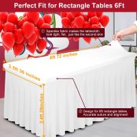 Mantel Estirable De Spandex Para Mesa Rectangular 6ft/8ft Con Falda De Mesa Telas De Mesa Stretch Para Bodas Fiesta Banquete Uso Doméstico Y Exterior - details 2